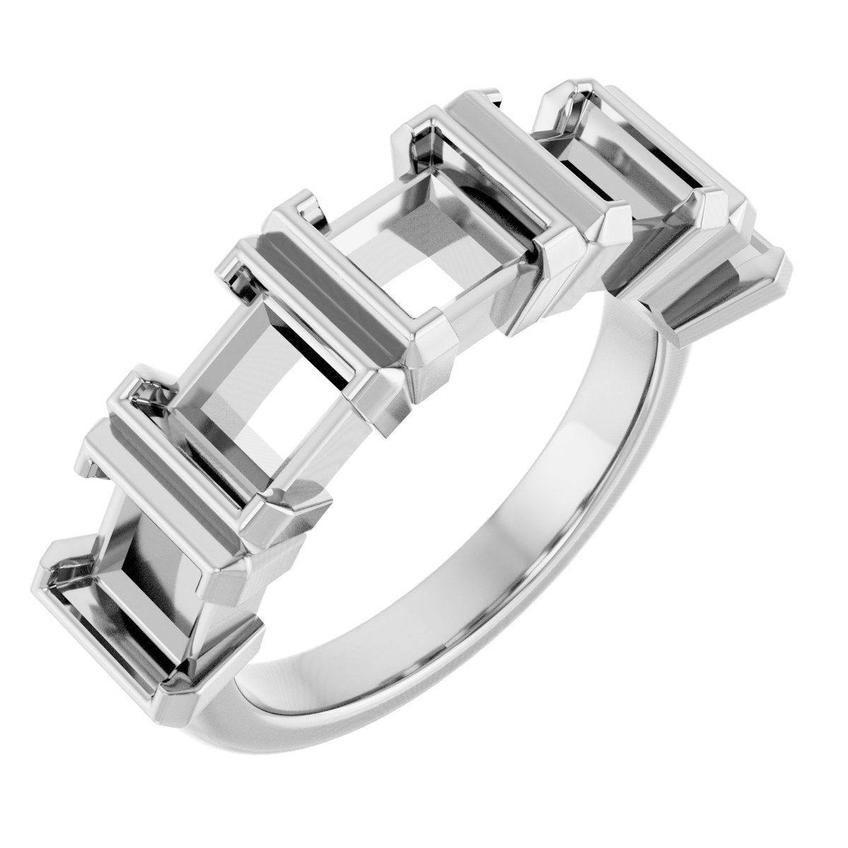 Half-Bezel Five-Stone Anniversary Band