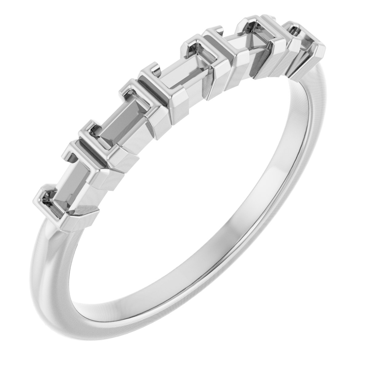 Half-Bezel Five-Stone Anniversary Band