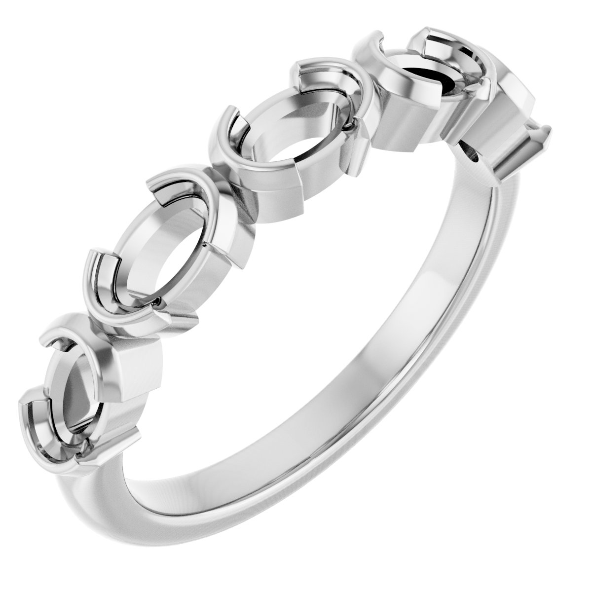 Half-Bezel Five-Stone Anniversary Band