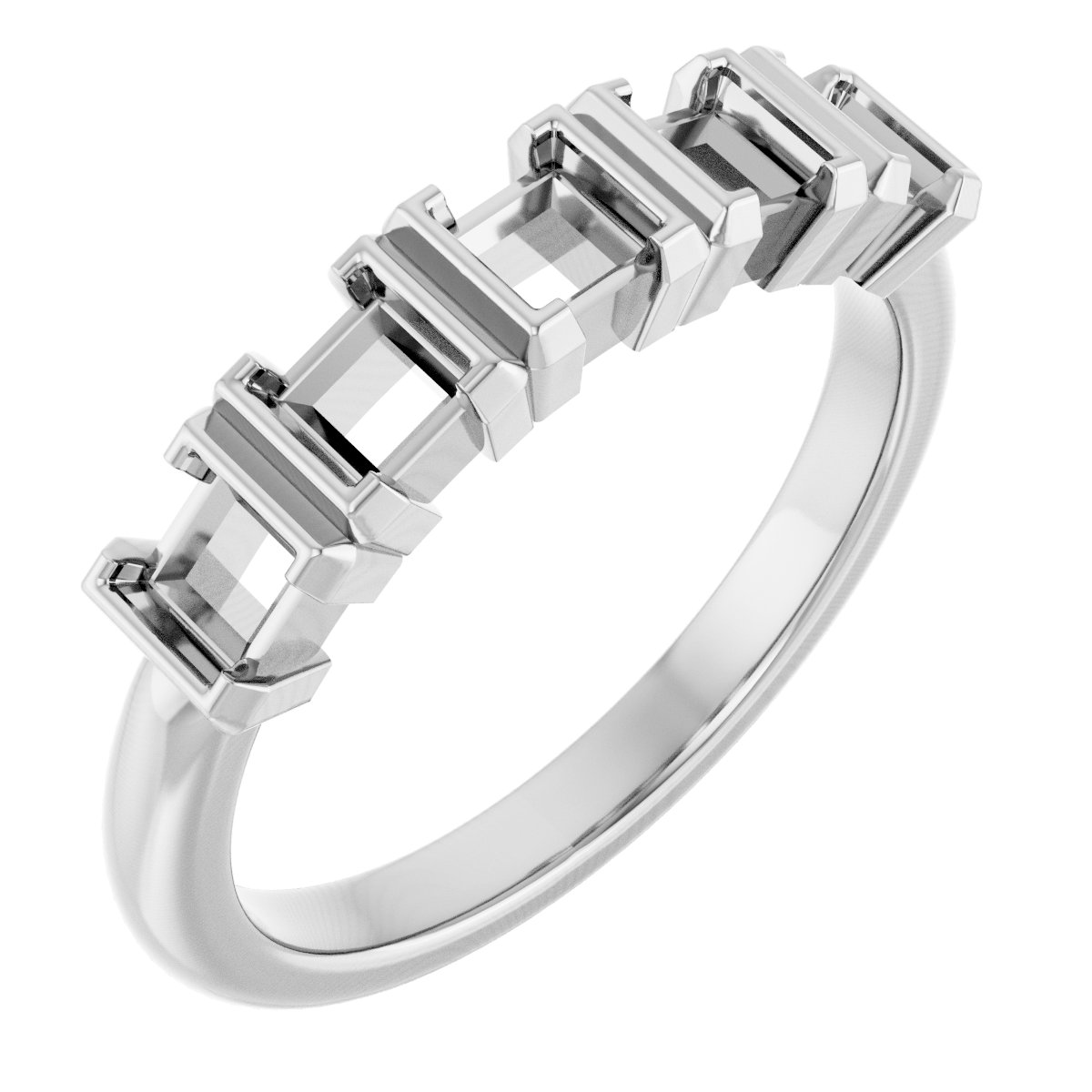 Half-Bezel Five-Stone Anniversary Band