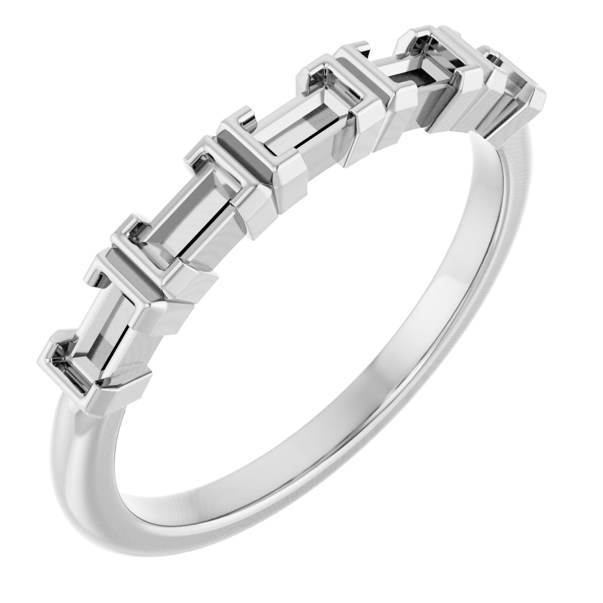 Half-Bezel Five-Stone Anniversary Band
