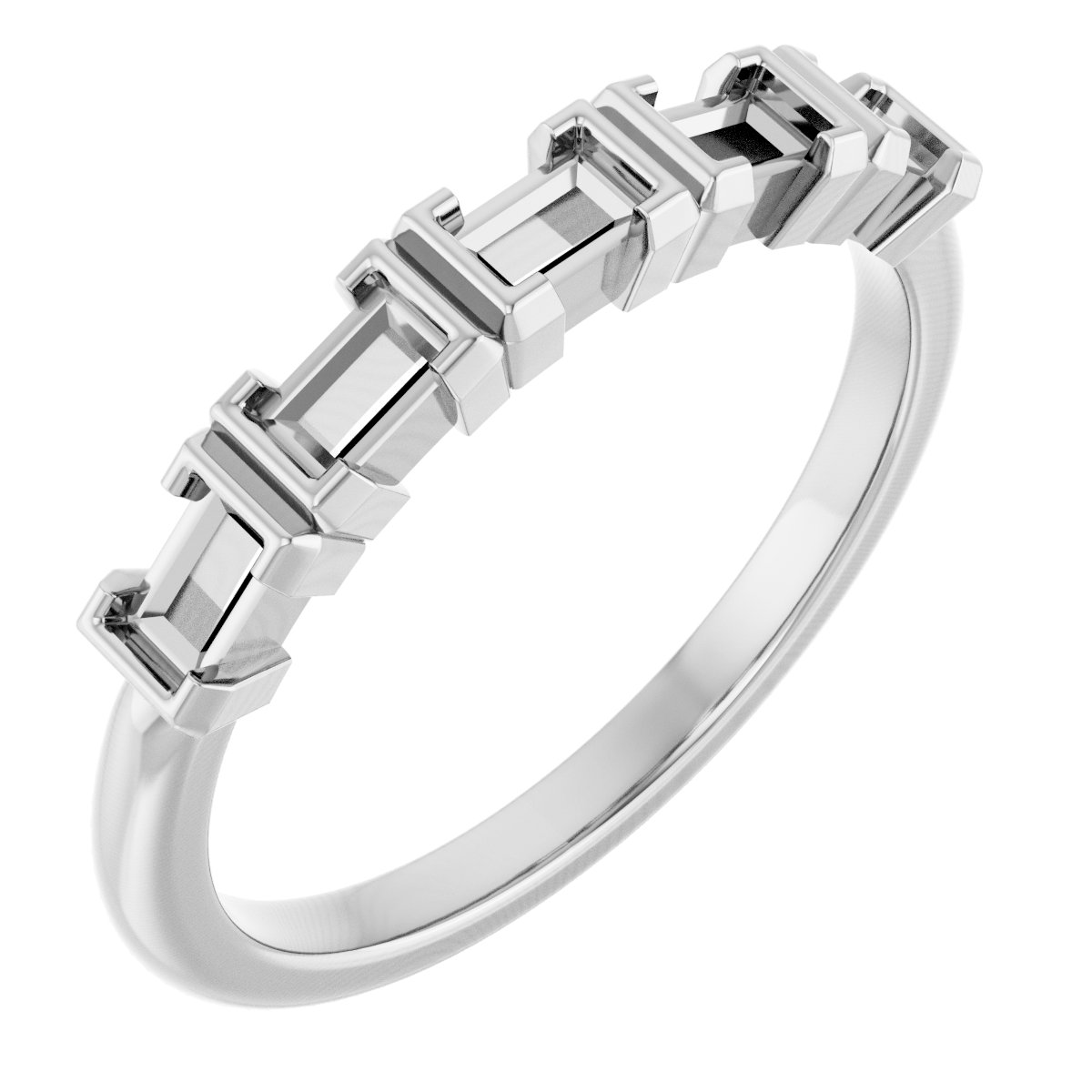 Half-Bezel Five-Stone Anniversary Band