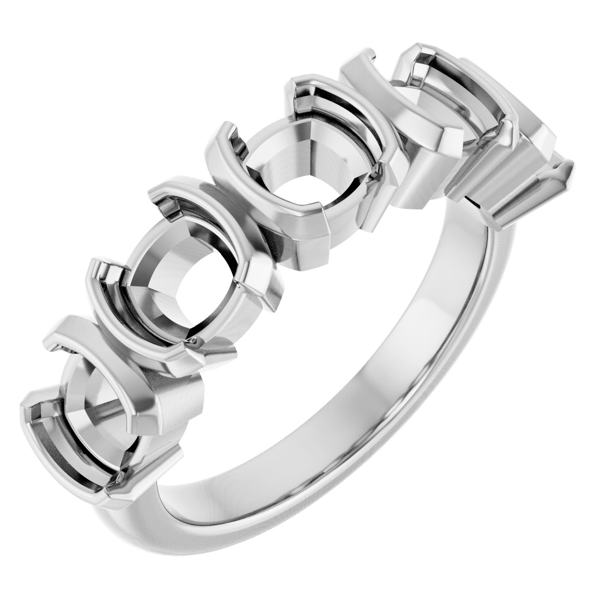 Half-Bezel Five-Stone Anniversary Band