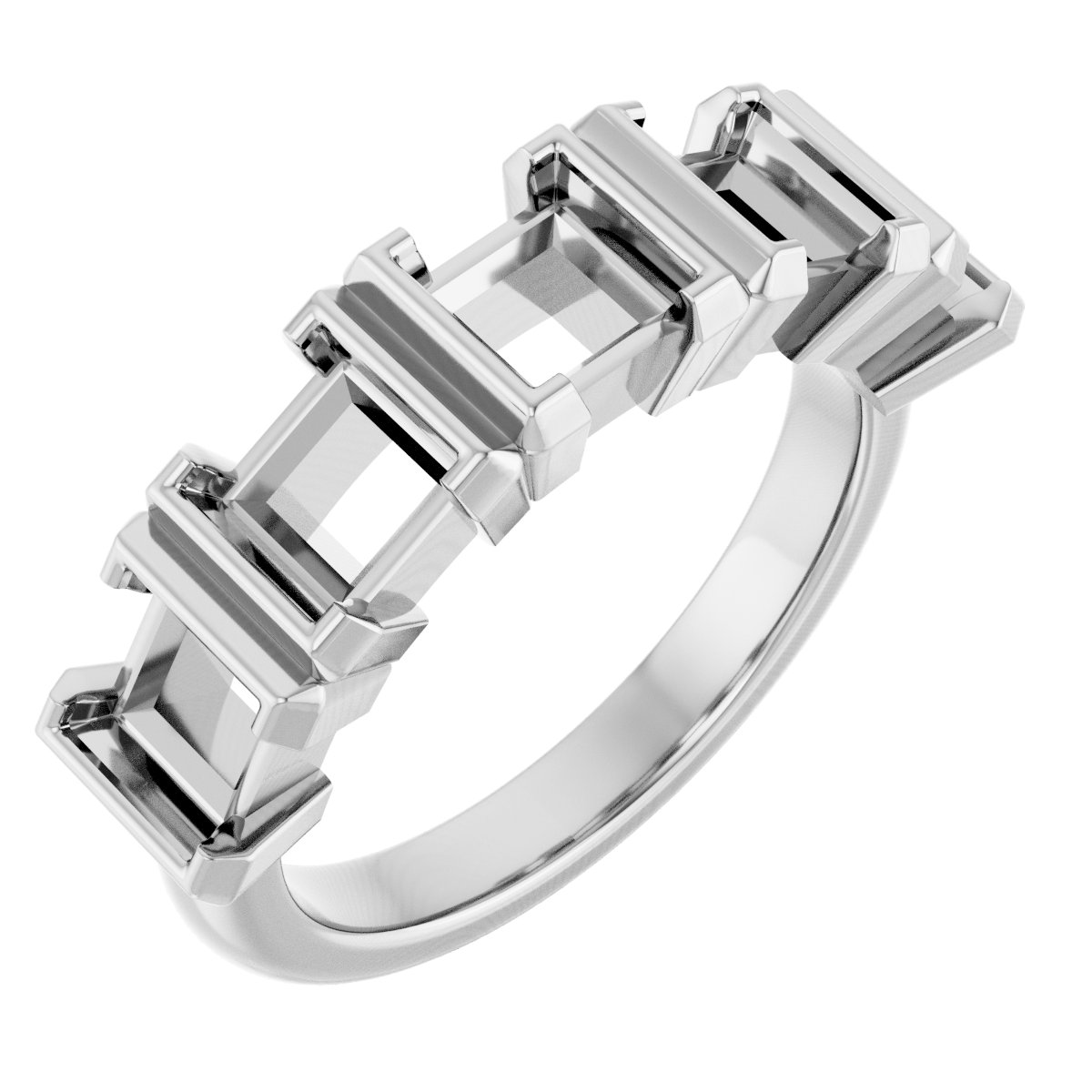 Half-Bezel Five-Stone Anniversary Band