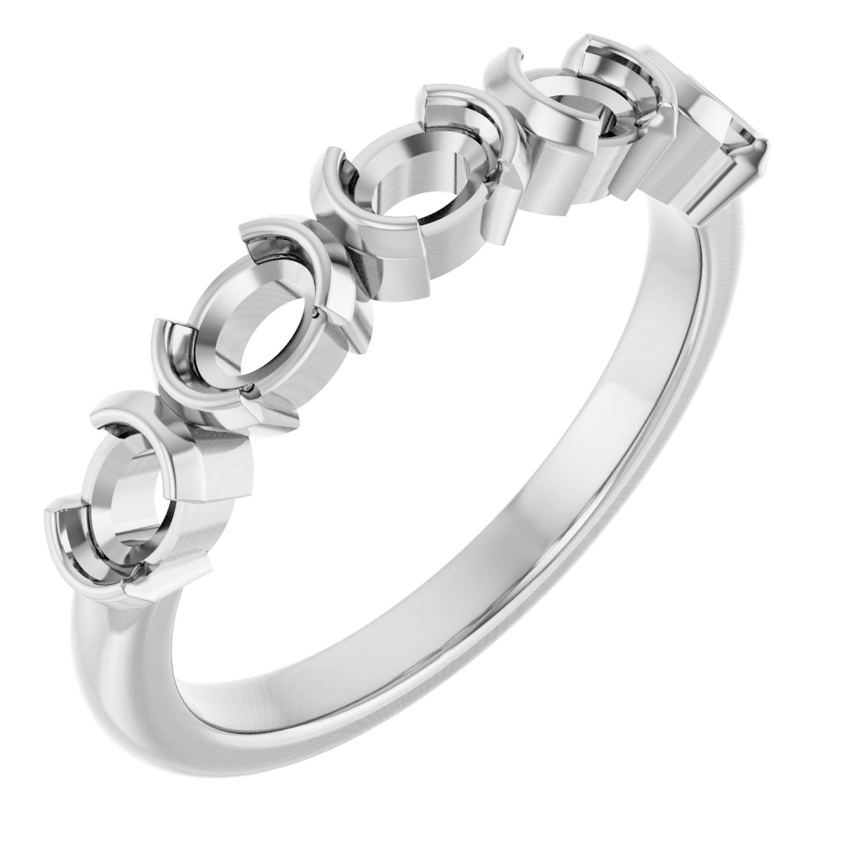 Half-Bezel Five-Stone Anniversary Band
