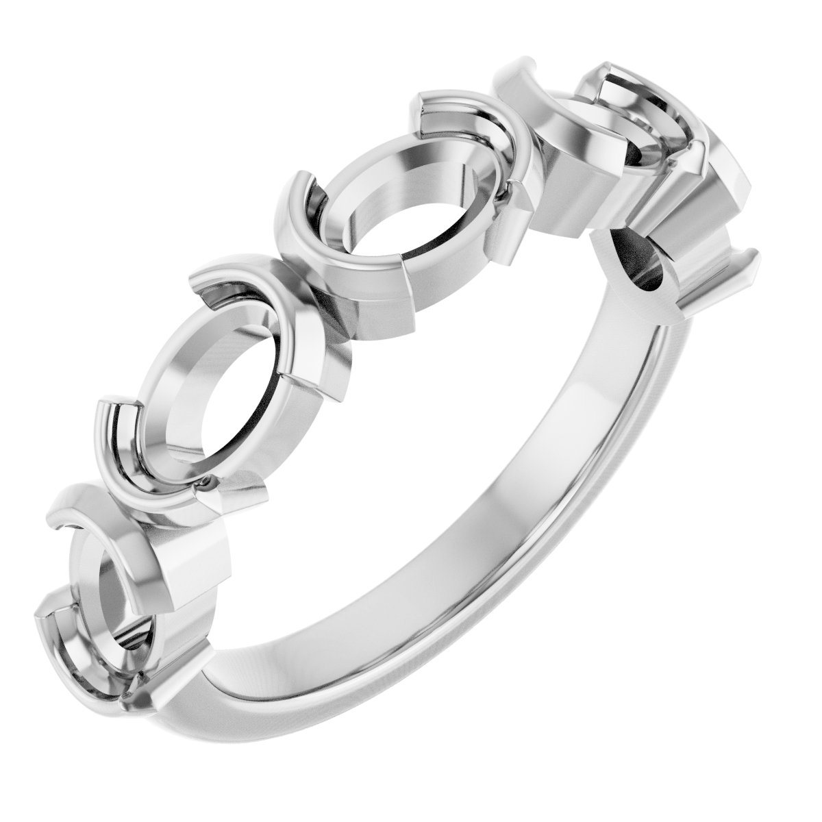 Half-Bezel Five-Stone Anniversary Band