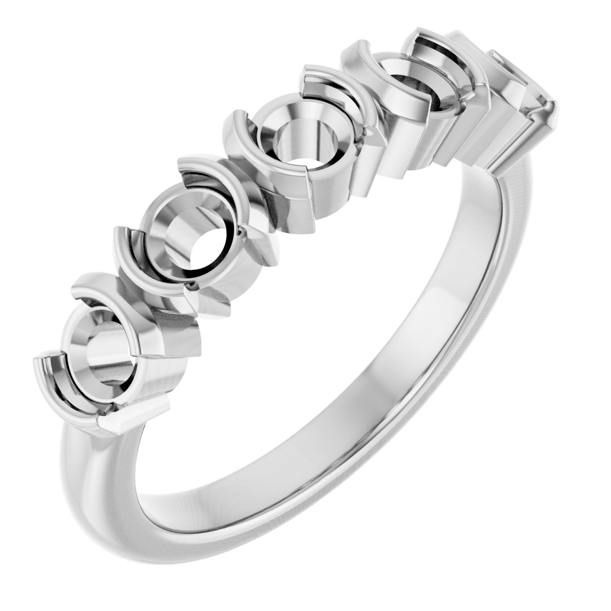 Half-Bezel Five-Stone Anniversary Band