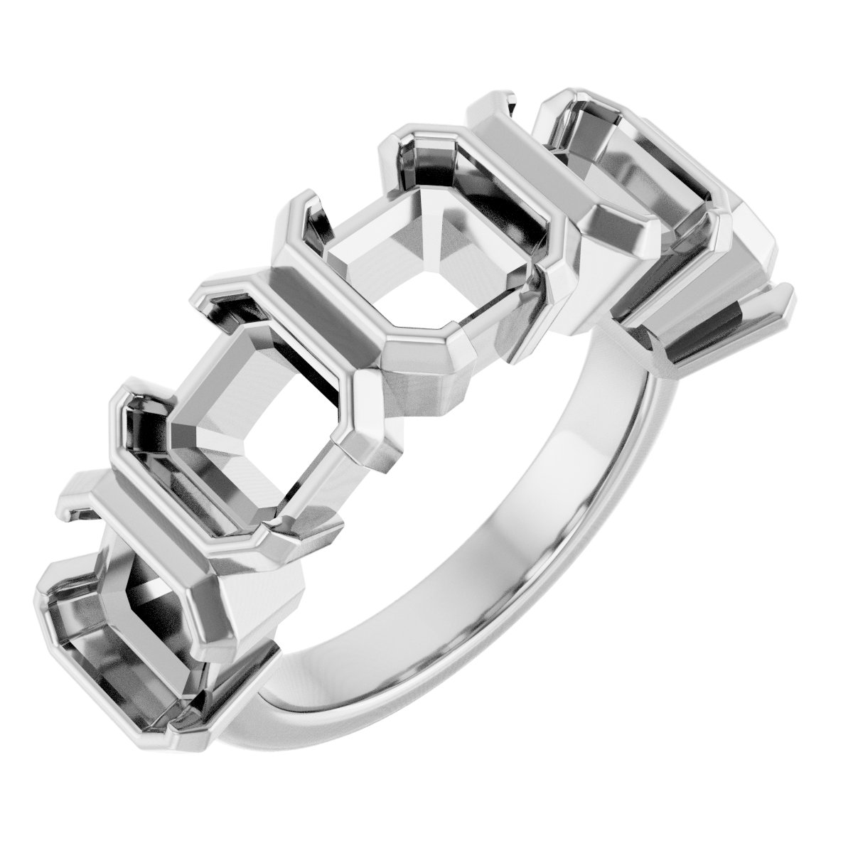 Half-Bezel Five-Stone Anniversary Band