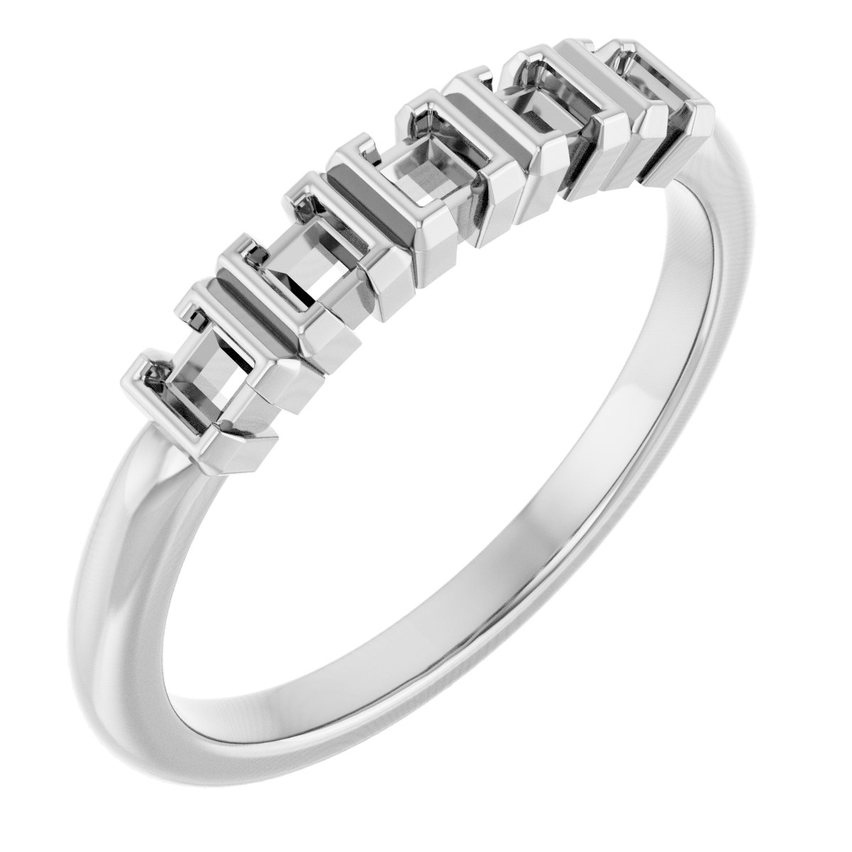 Half-Bezel Five-Stone Anniversary Band