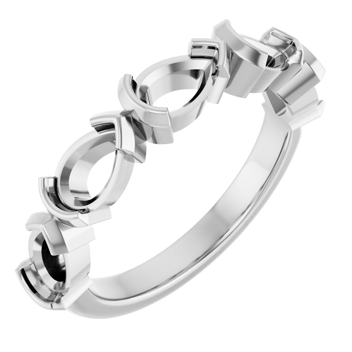 Half-Bezel Five-Stone Anniversary Band