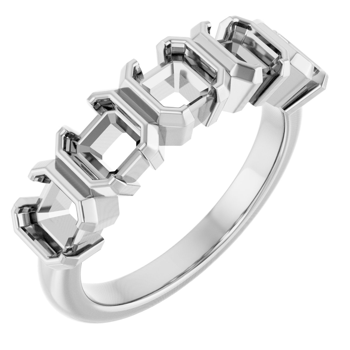 Half-Bezel Five-Stone Anniversary Band