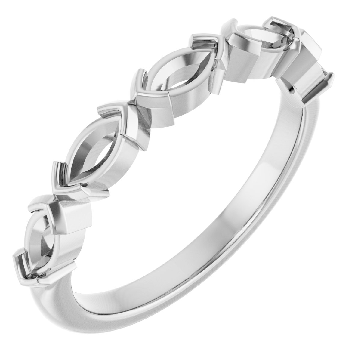 Half-Bezel Five-Stone Anniversary Band