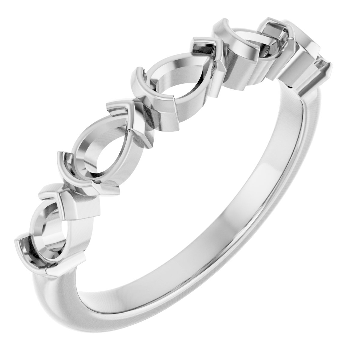 Half-Bezel Five-Stone Anniversary Band