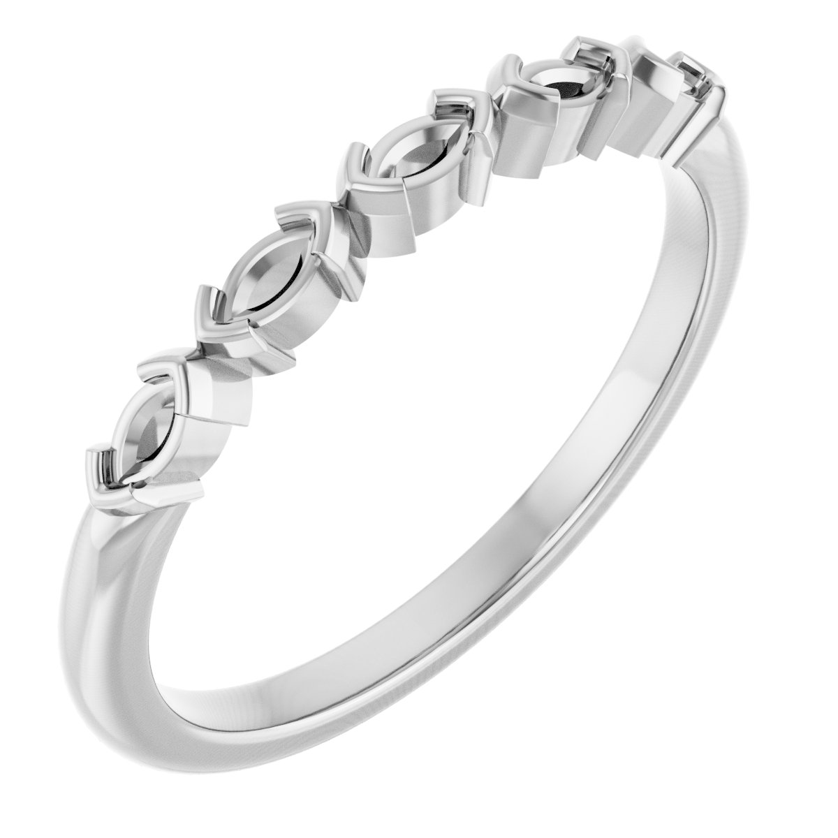Half-Bezel Five-Stone Anniversary Band