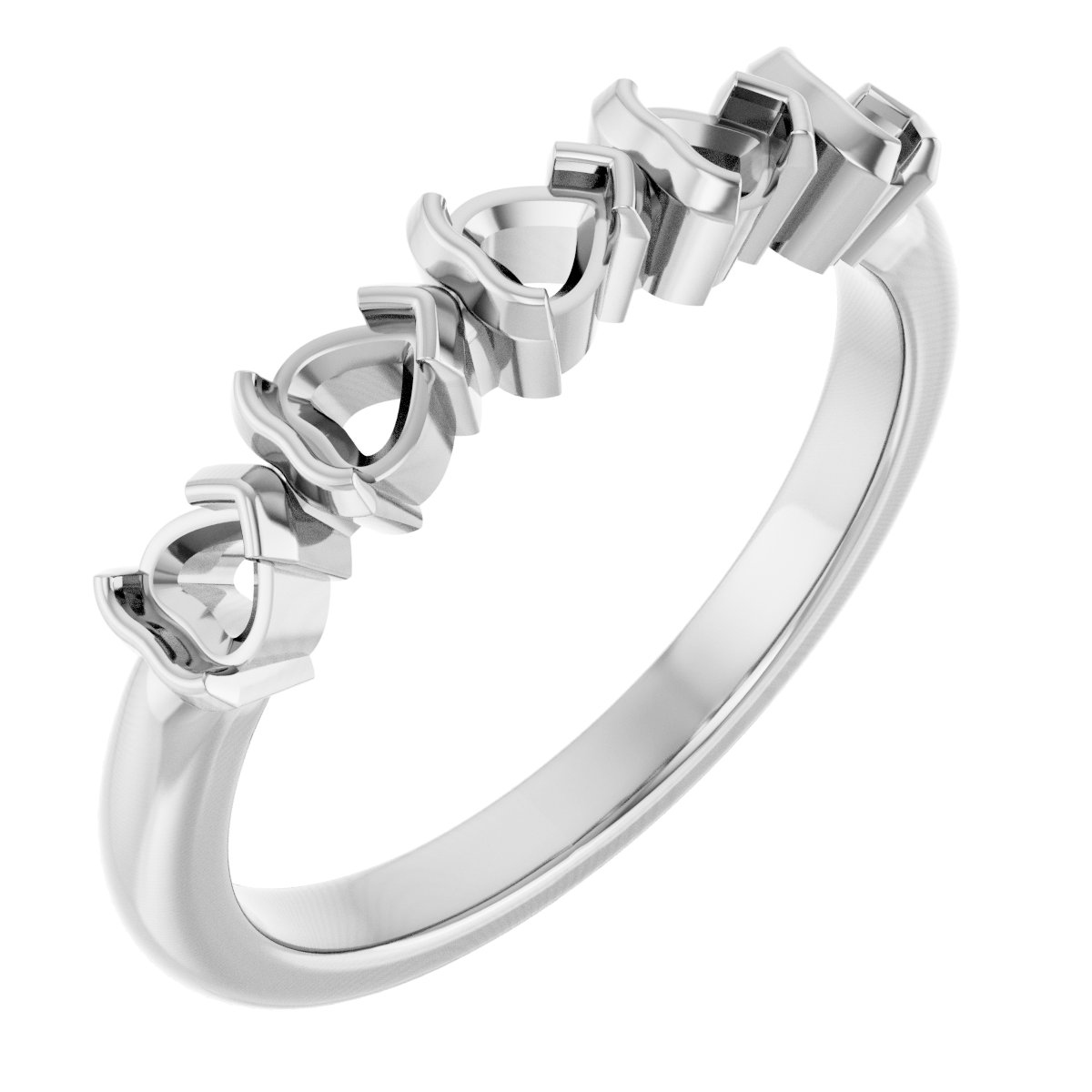 Half-Bezel Five-Stone Anniversary Band