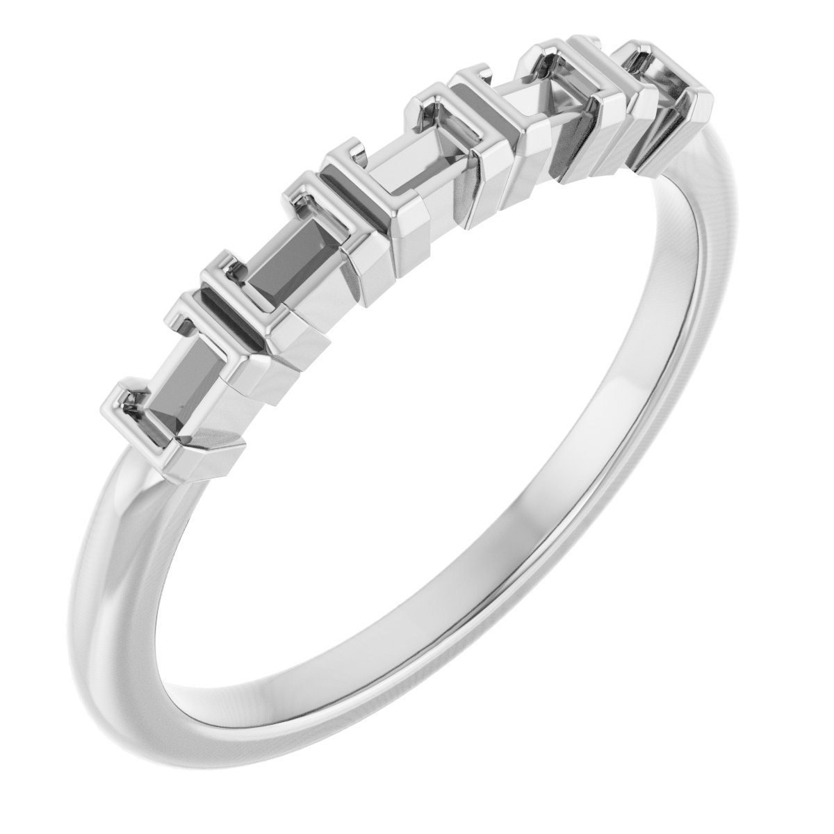 Half-Bezel Five-Stone Anniversary Band