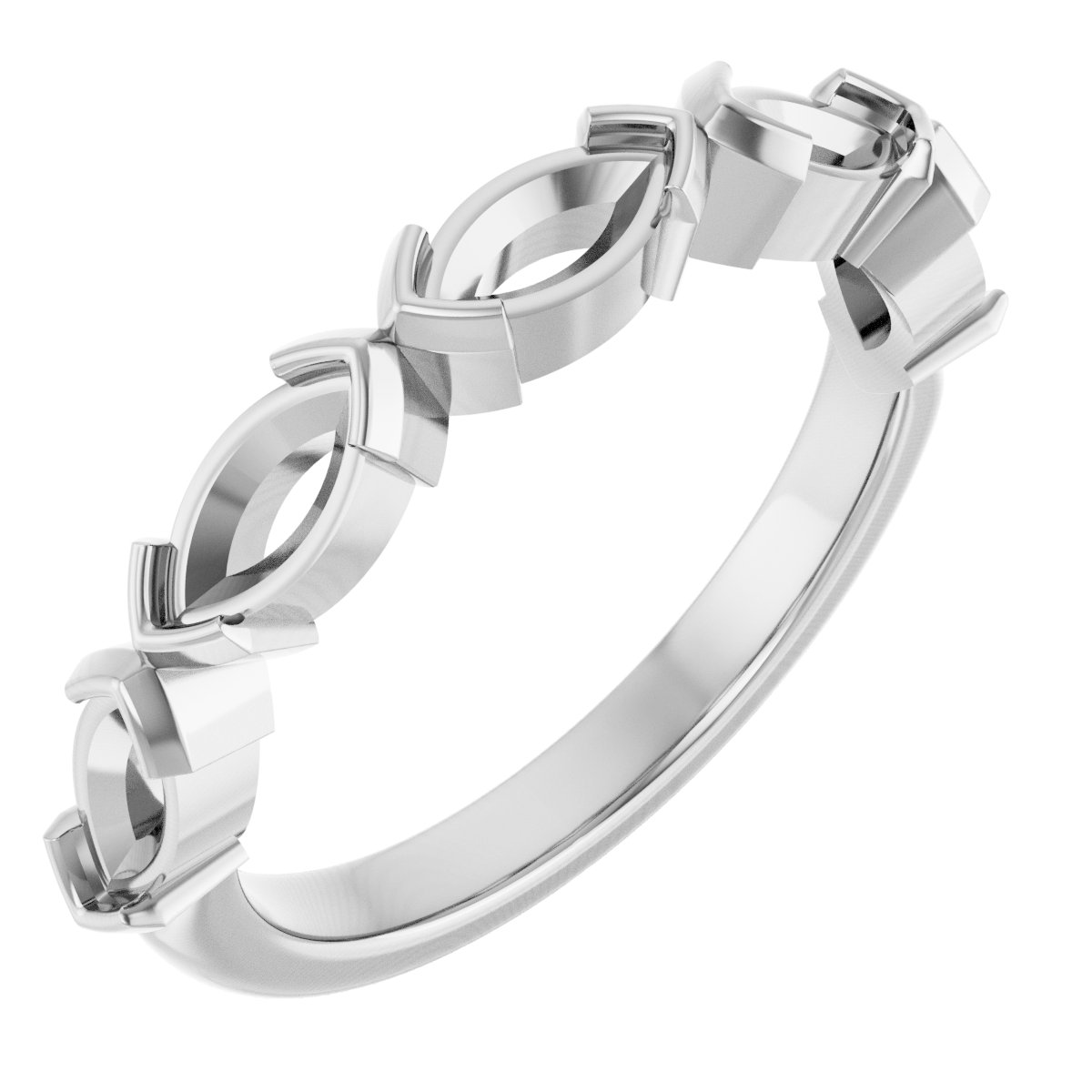 Half-Bezel Five-Stone Anniversary Band
