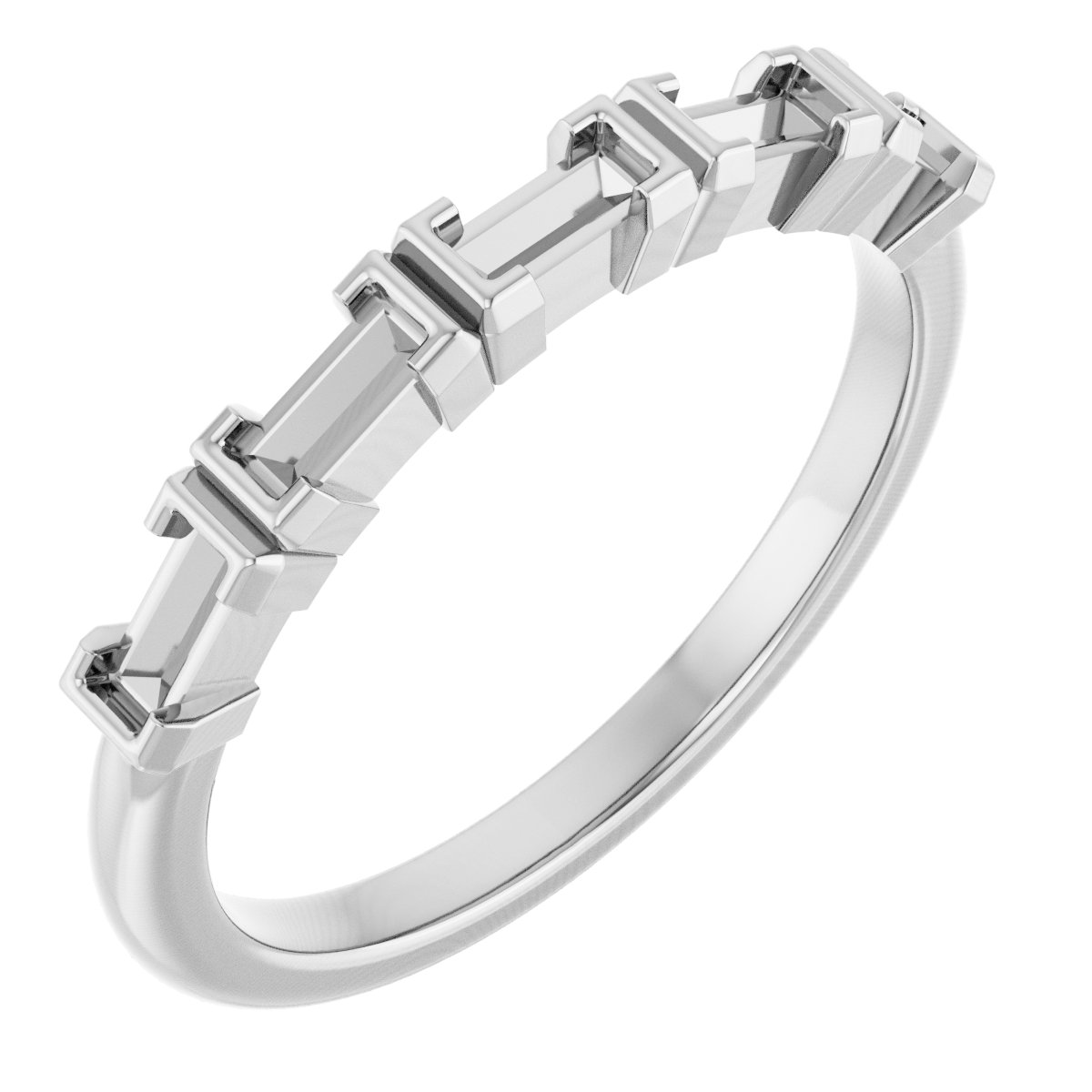 Half-Bezel Five-Stone Anniversary Band