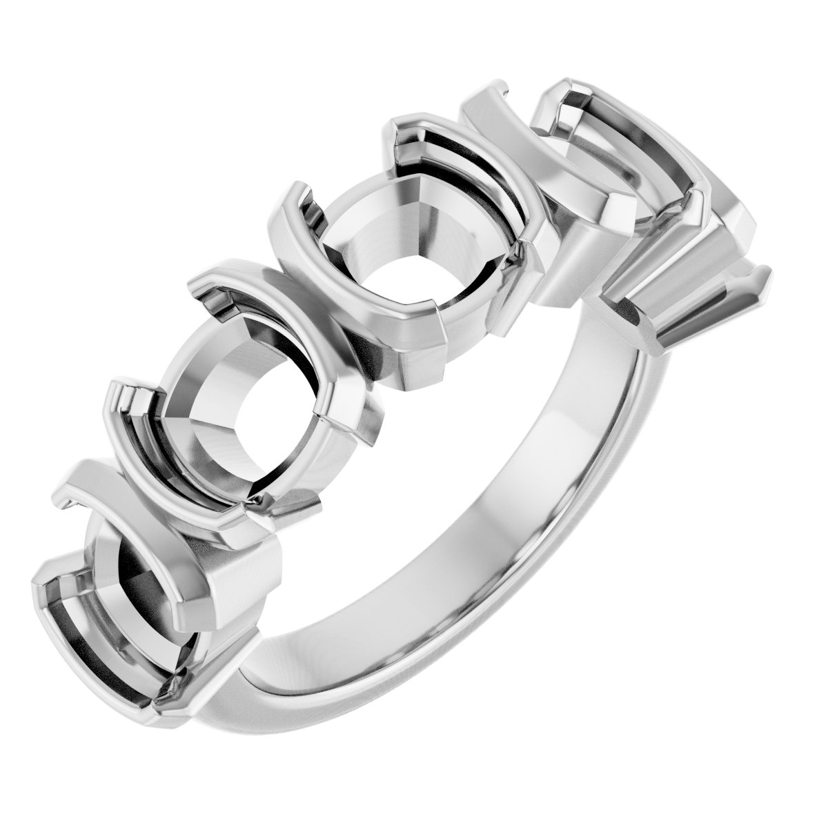 Half-Bezel Five-Stone Anniversary Band