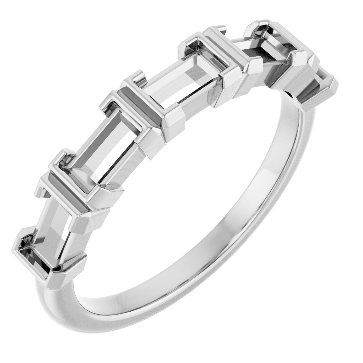 Half-Bezel Five-Stone Anniversary Band