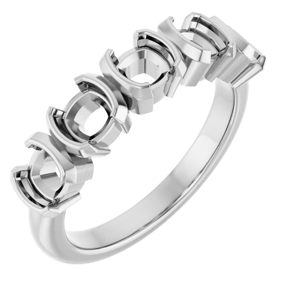 Half-Bezel Five-Stone Anniversary Band
