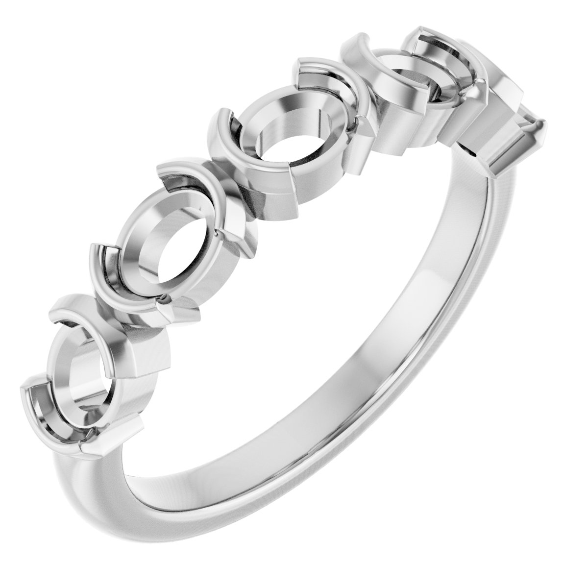 Half-Bezel Five-Stone Anniversary Band