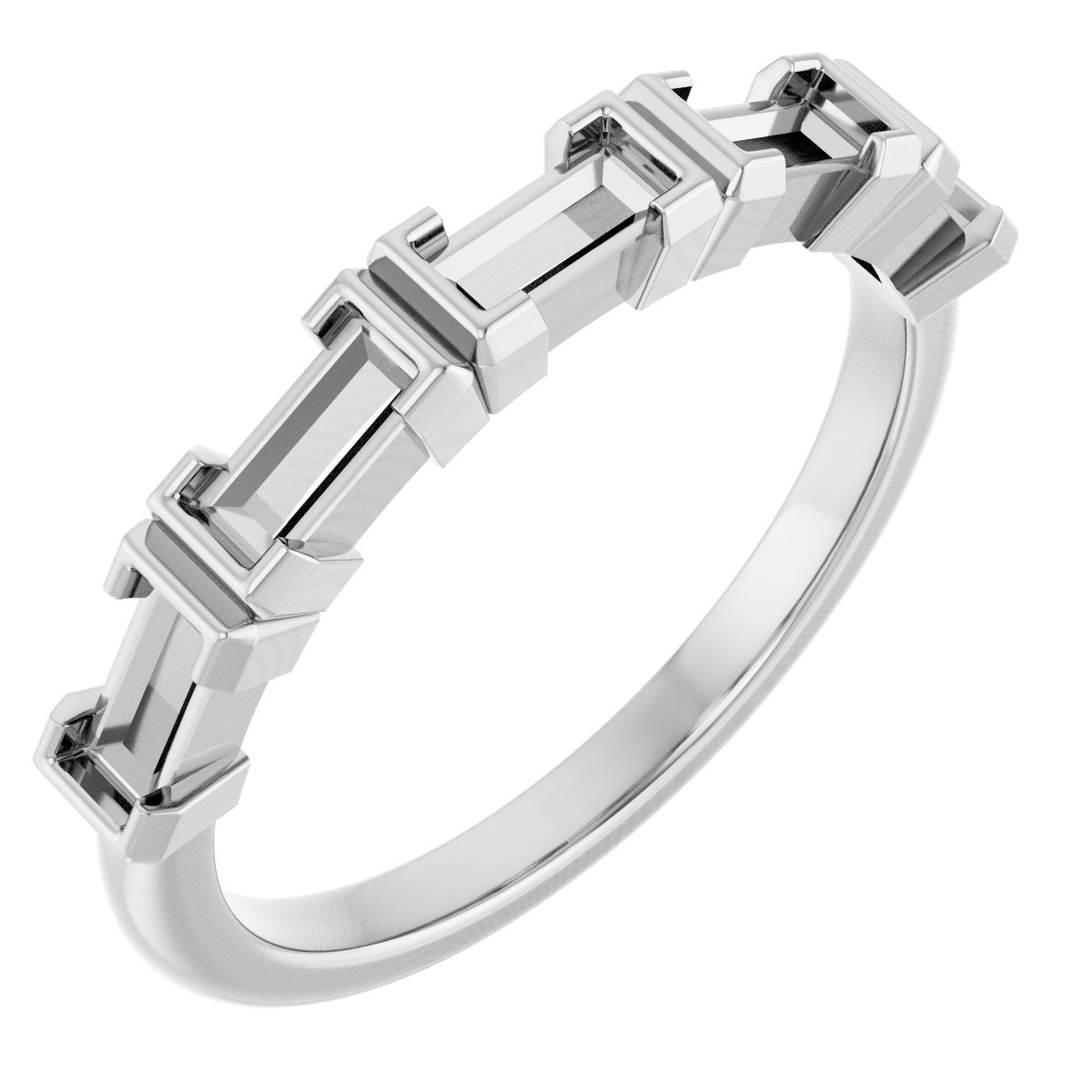 Half-Bezel Five-Stone Anniversary Band