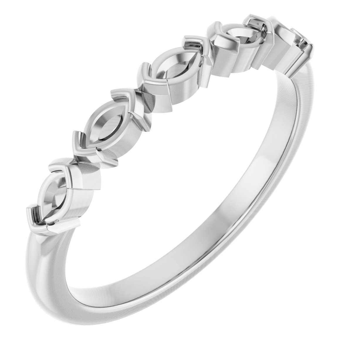 Half-Bezel Five-Stone Anniversary Band
