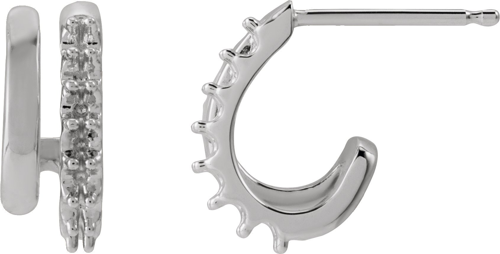 Accented Double Stacked Hoop Earrings
