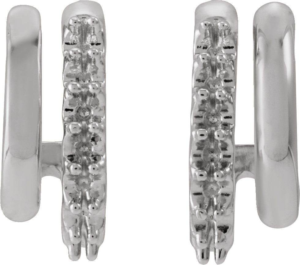 Accented Double Stacked Hoop Earrings
