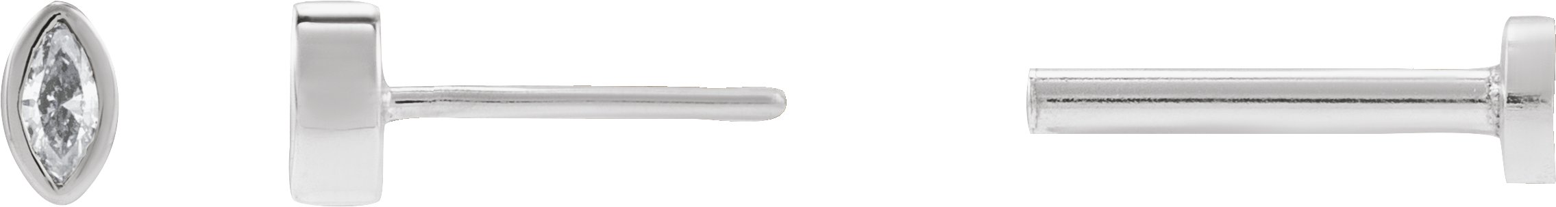 .03 CT Natural Diamond Press Fit Back Stud Earring view 3