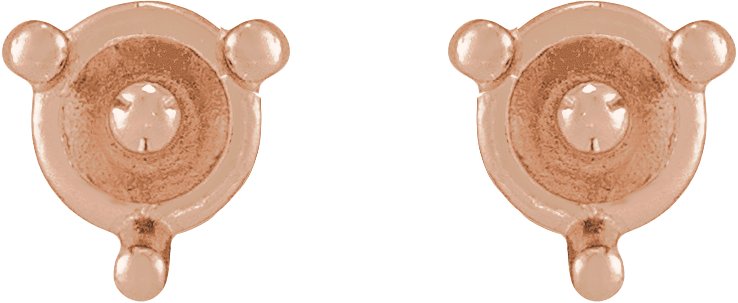 Seed Pearl 3-Prong Stud Earrings