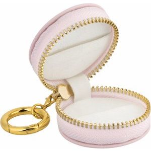 Pink Brushed Leatherette Ring Keeper Keychain - Fine Jewelry Travel ...