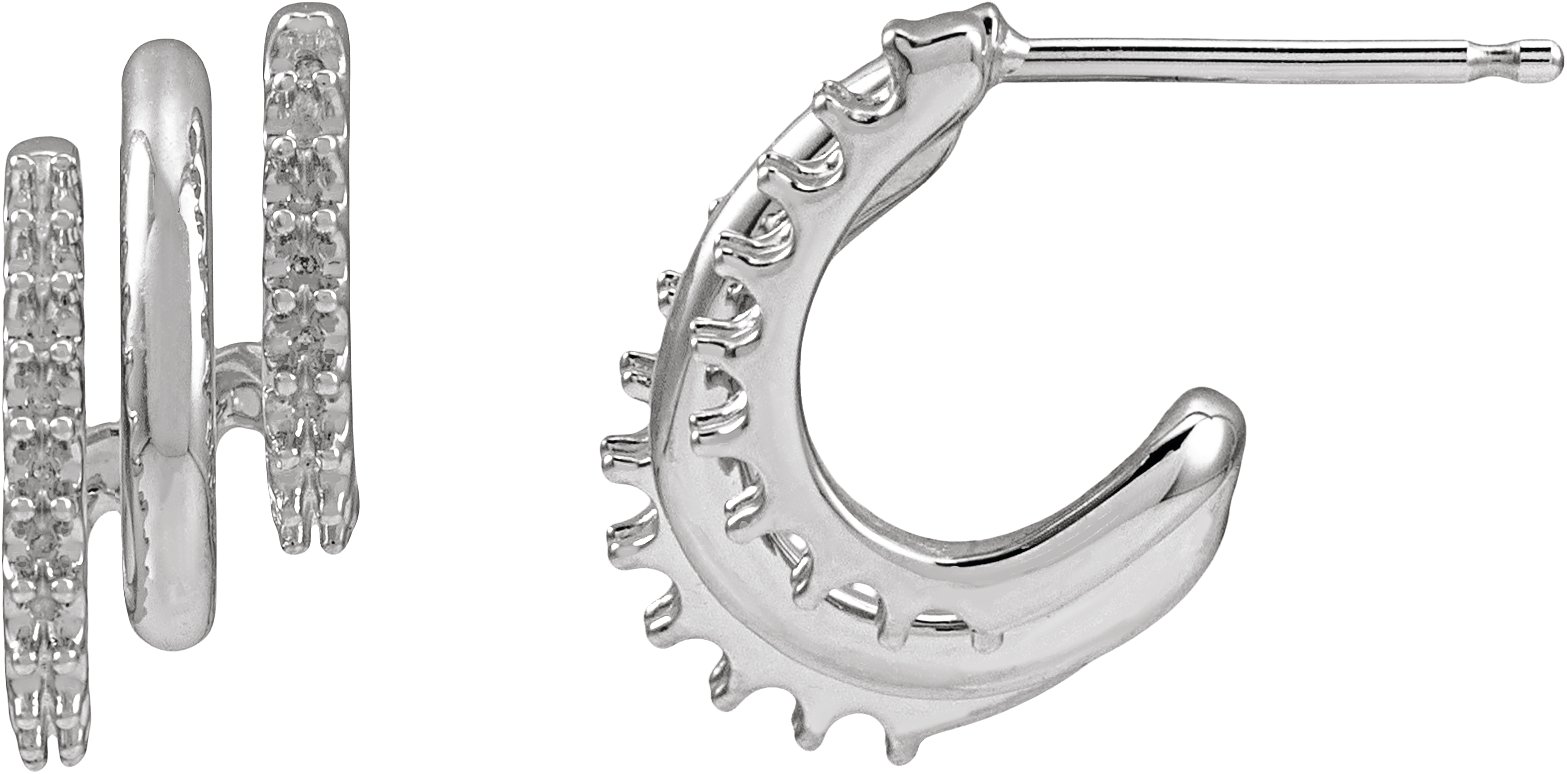 Three Stacked Hoop Earrings