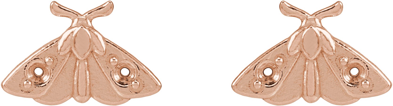 Scarab or Moth Stud Earrings