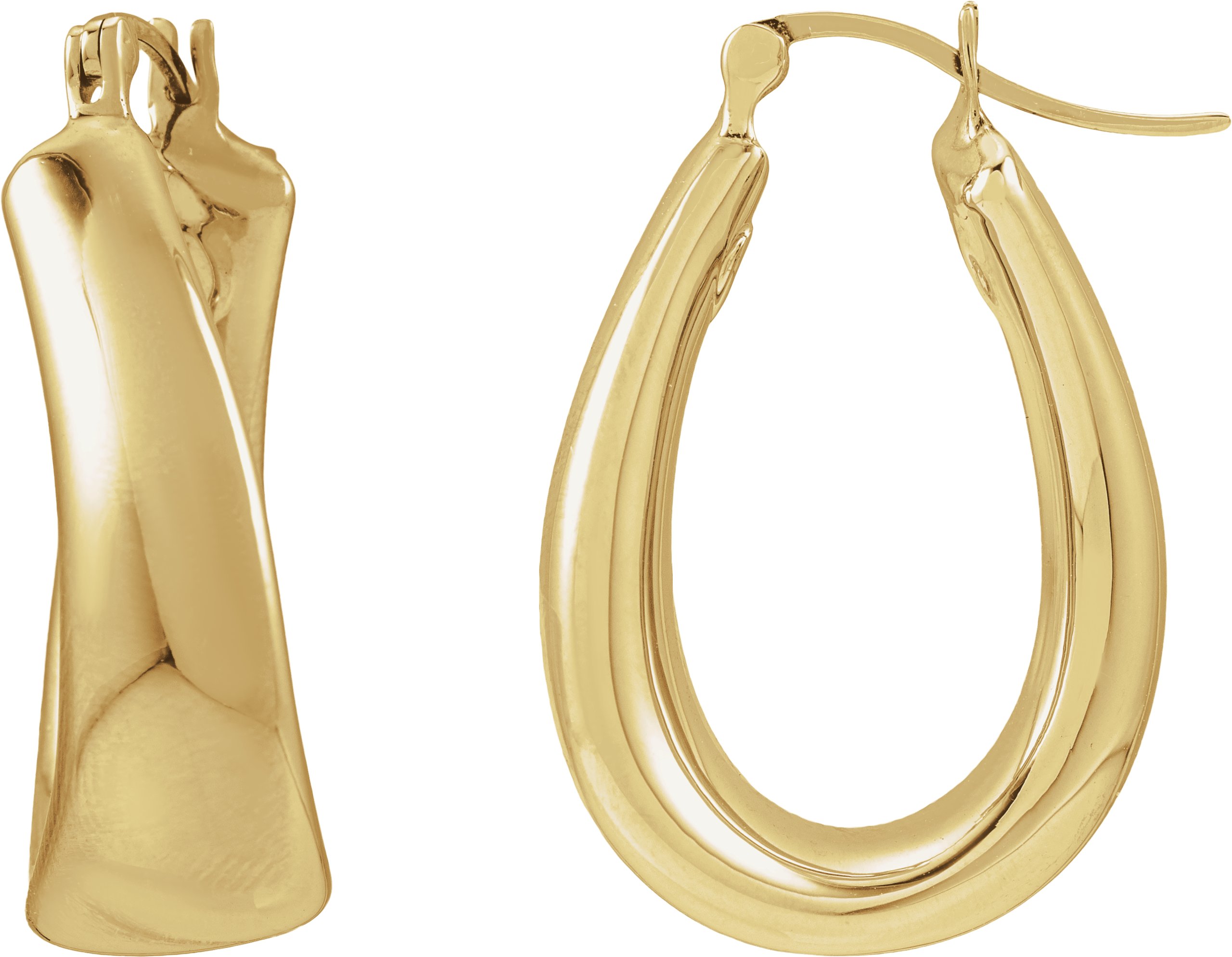 Electroform Teardrop Hoop Earrings – 14K Yellow Gold