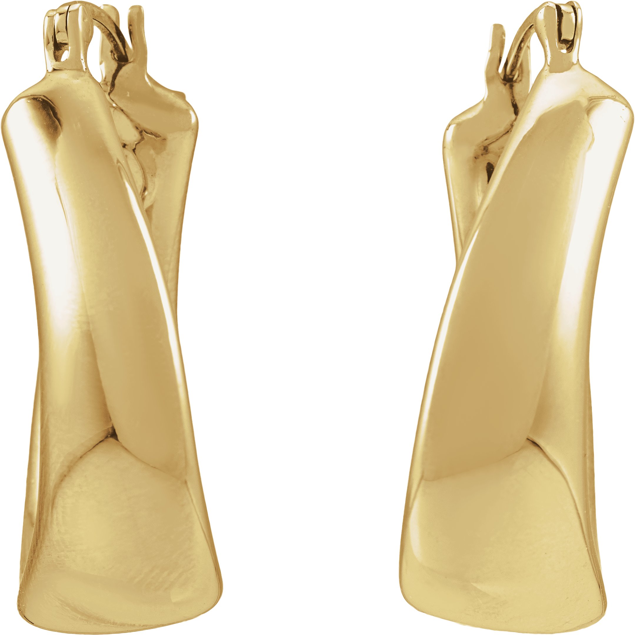 Alternative view of Electroform Teardrop Hoop Earrings – 14K Yellow Gold