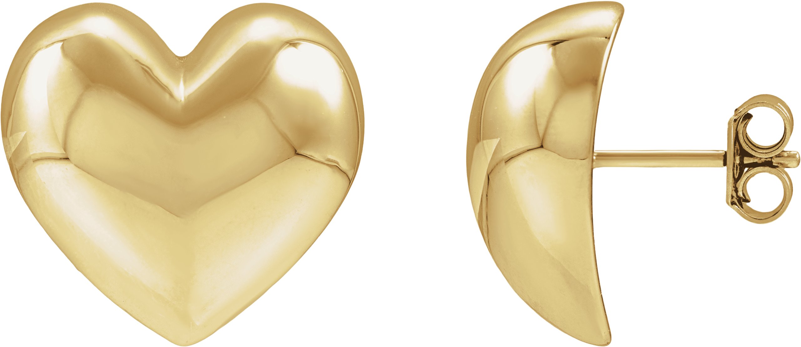 Puffed Heart Stud Earrings