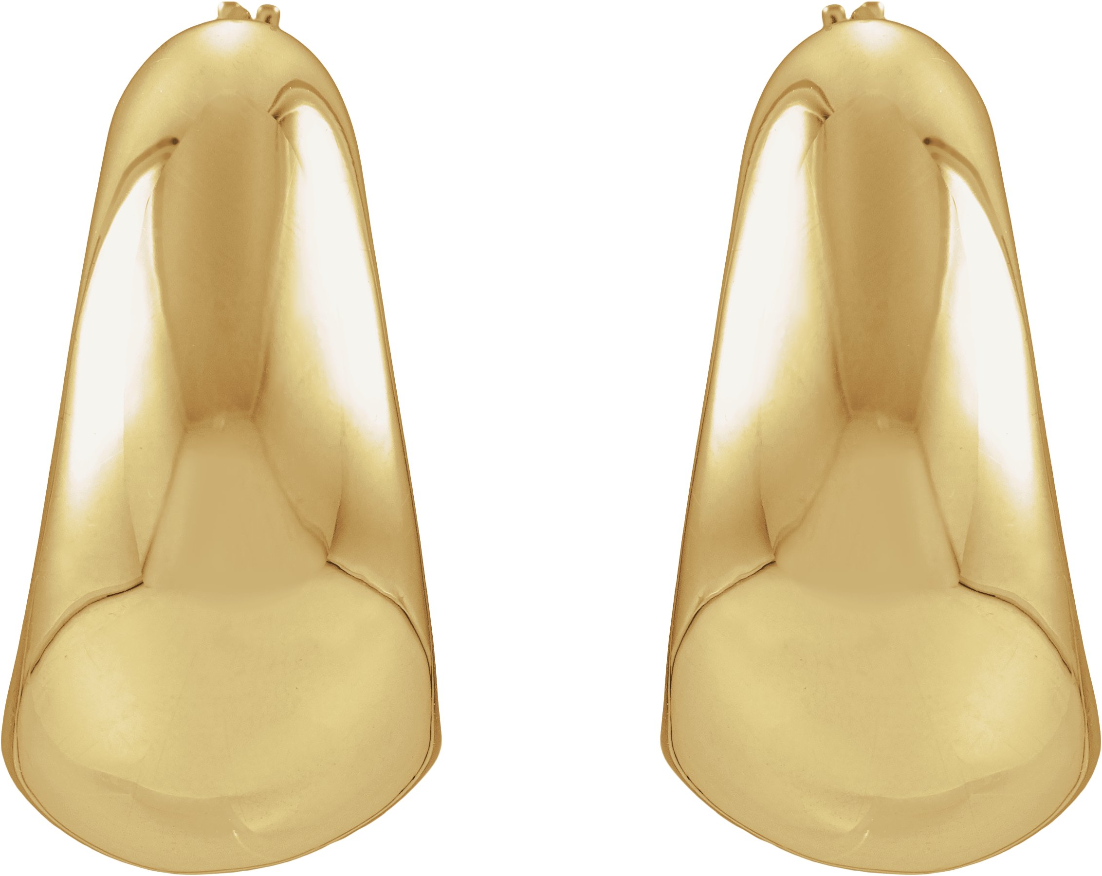 Alternative view of Electroform Puffed Hoop Earrings – 14K Yellow Gold