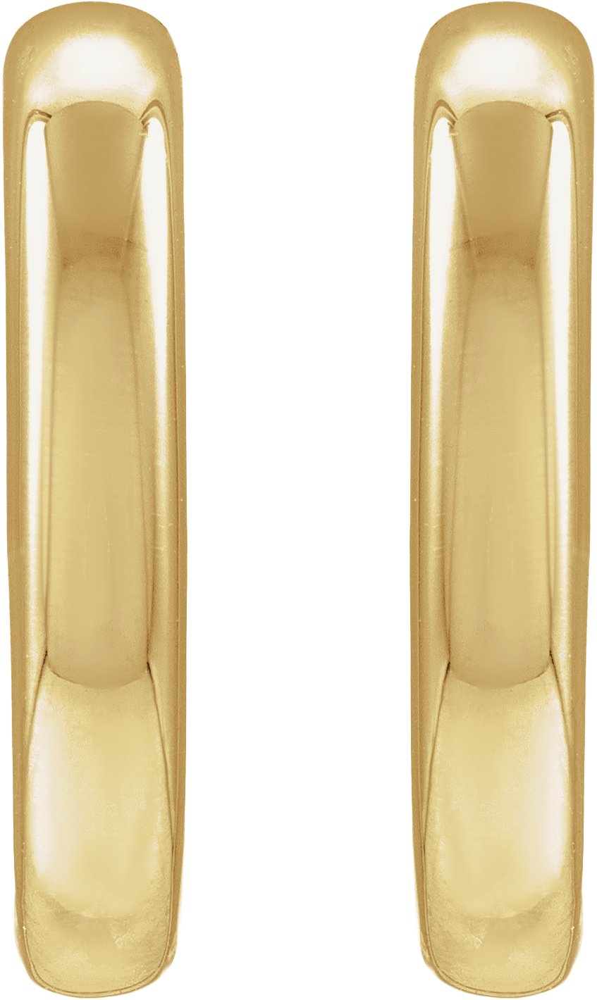 Alternative view of Electroform Rectangular Tube Hoop Earrings – 14K Yellow Gold