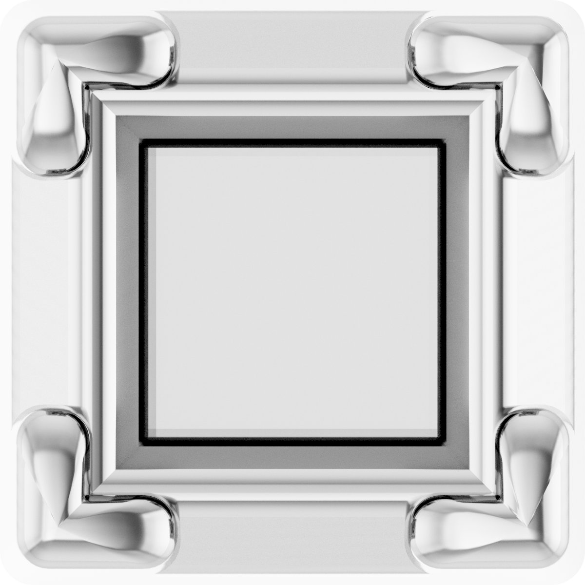 Square V-Prong Lightweight Earring Setting