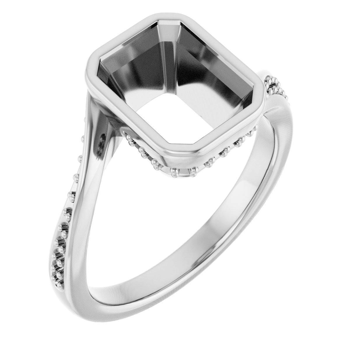 Bezel-Set Accented Engagement Ring