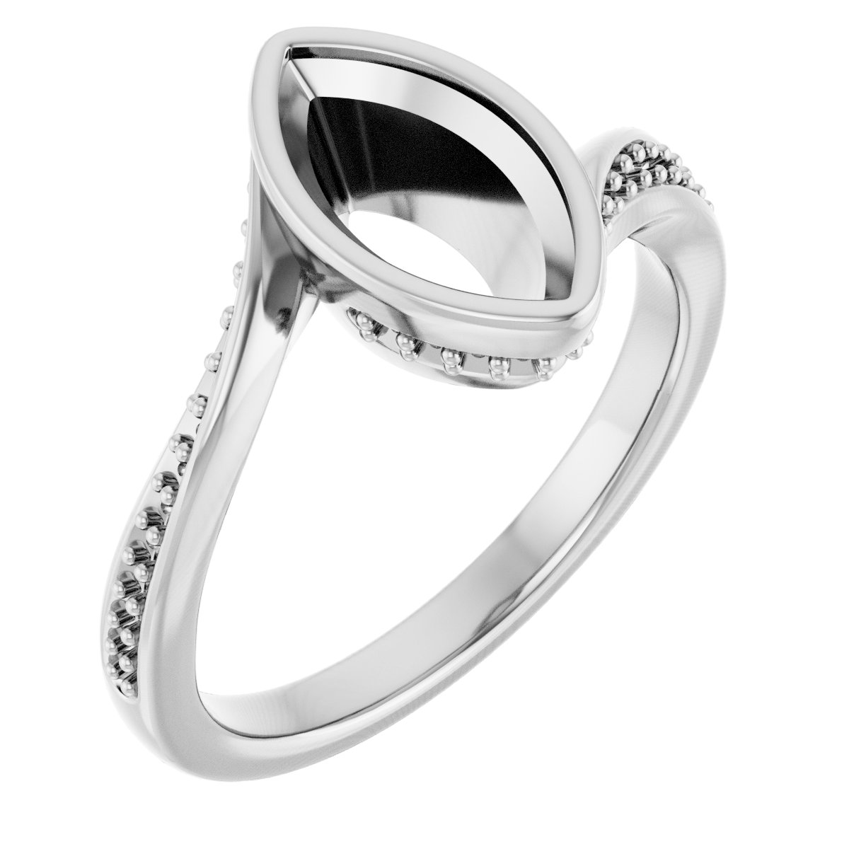 Bezel-Set Accented Engagement Ring