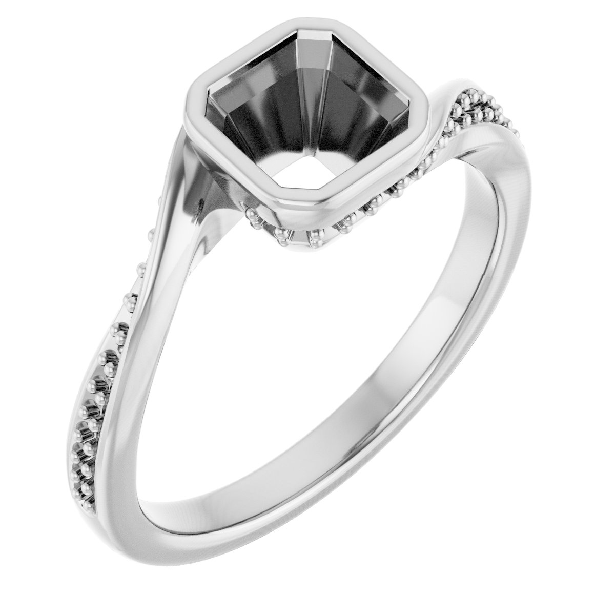 Bezel-Set Accented Engagement Ring