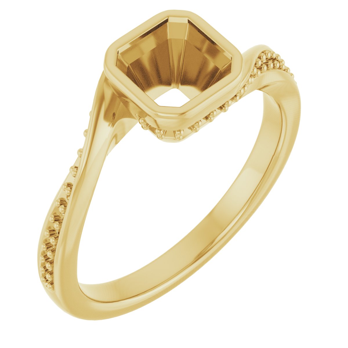 Bezel-Set Accented Engagement Ring
