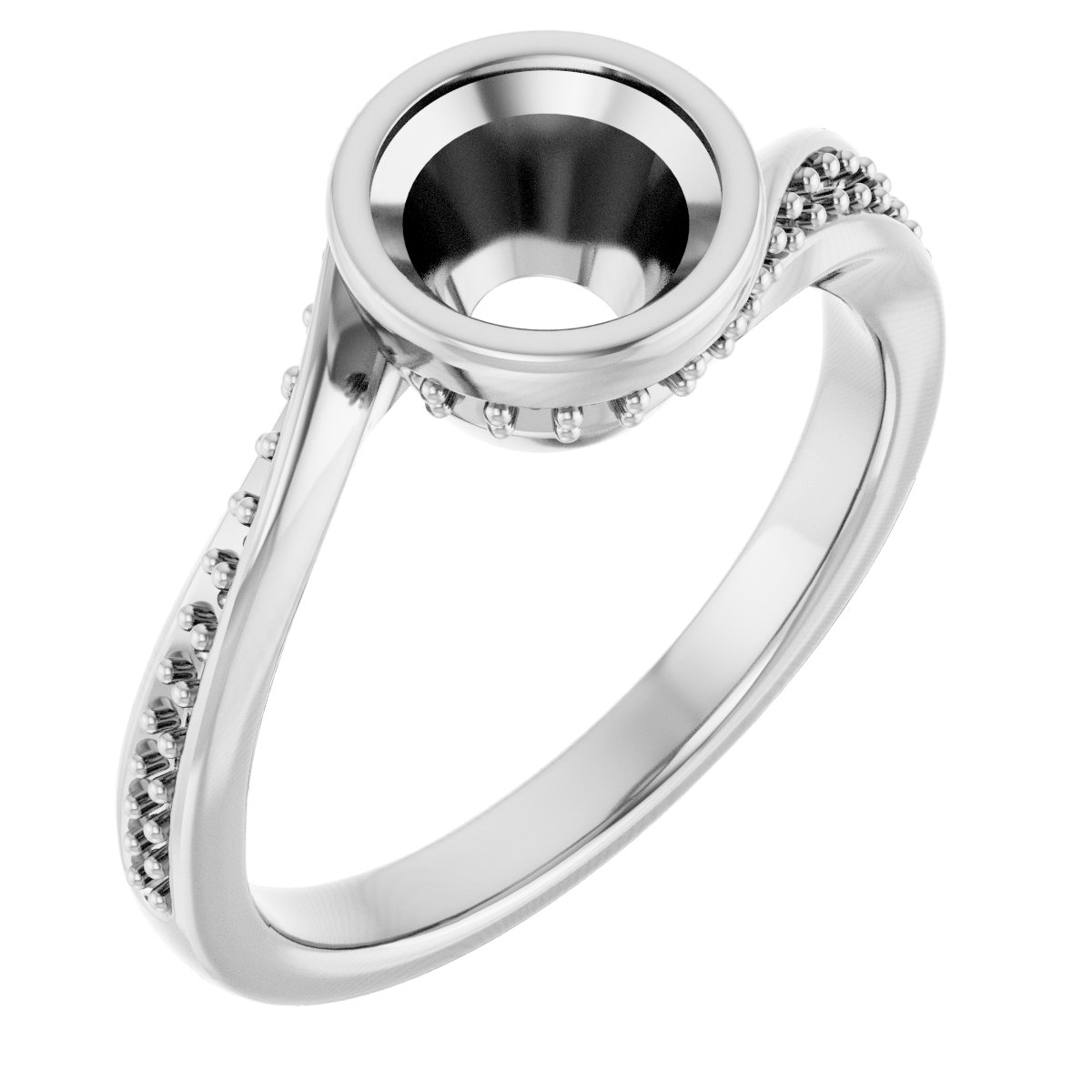 Bezel-Set Accented Engagement Ring
