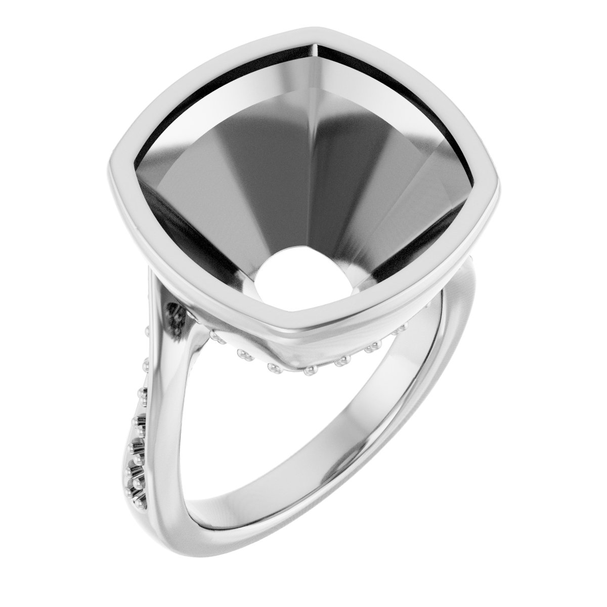 Bezel-Set Accented Engagement Ring