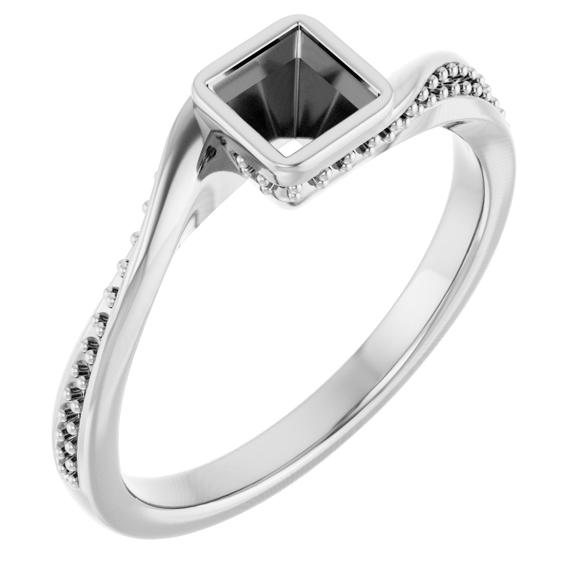 Bezel-Set Accented Engagement Ring