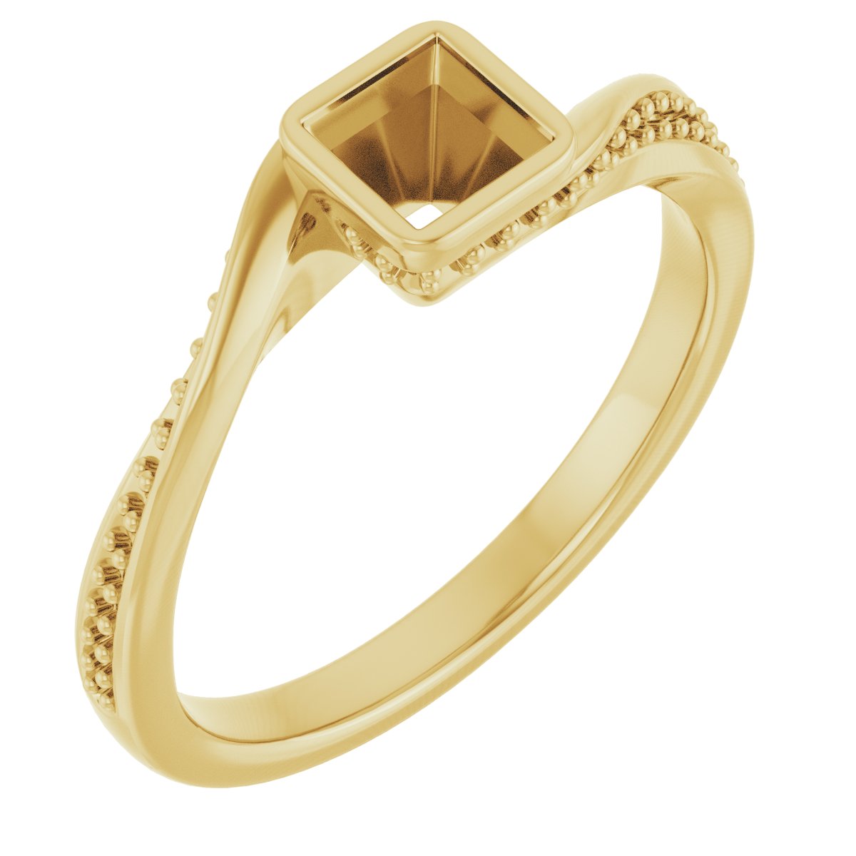 Bezel-Set Accented Engagement Ring