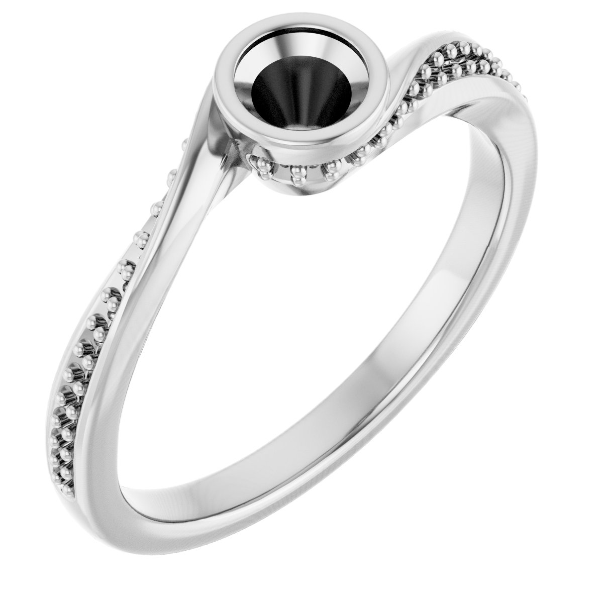 Bezel-Set Accented Engagement Ring
